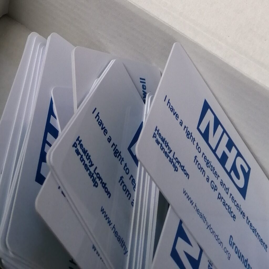 Groundswell's my right to healthcare NHS cards