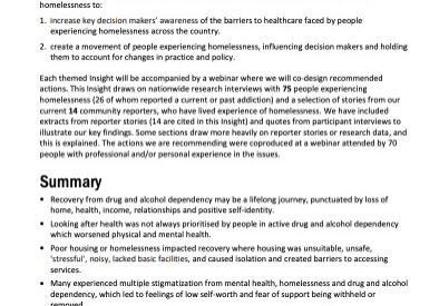 Drug and alcohol dependency and recovery